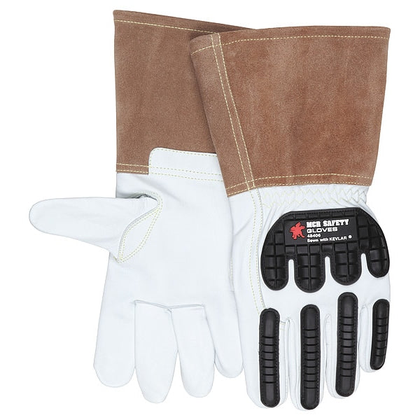 Leather Gloves, White, XL, PK12