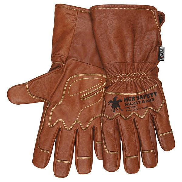 Leather Gloves, Brown, 2XL, PR