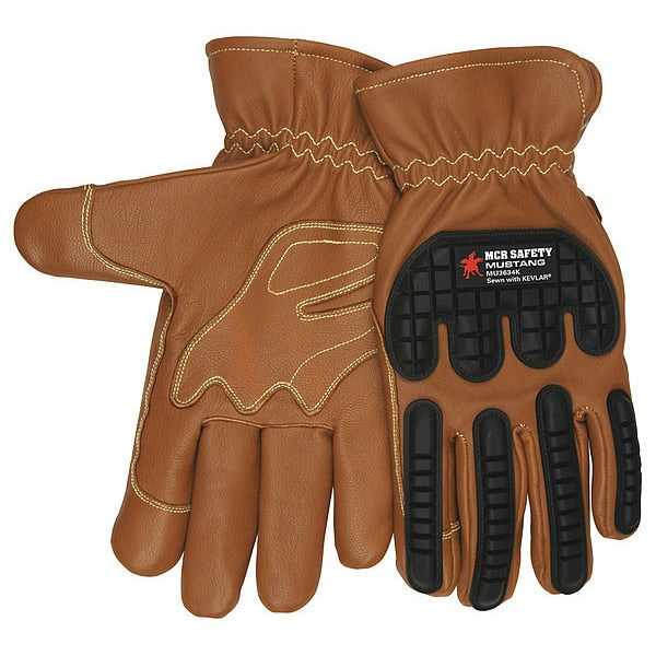 Leather Gloves, Brown, M, PR