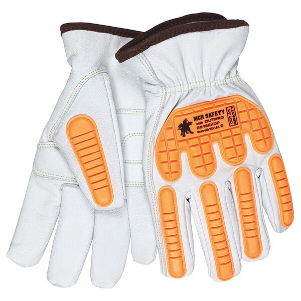 Leather Gloves, White, XL, PK12