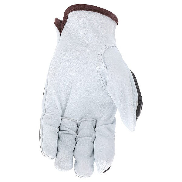 Leather Gloves, White, L, PK12