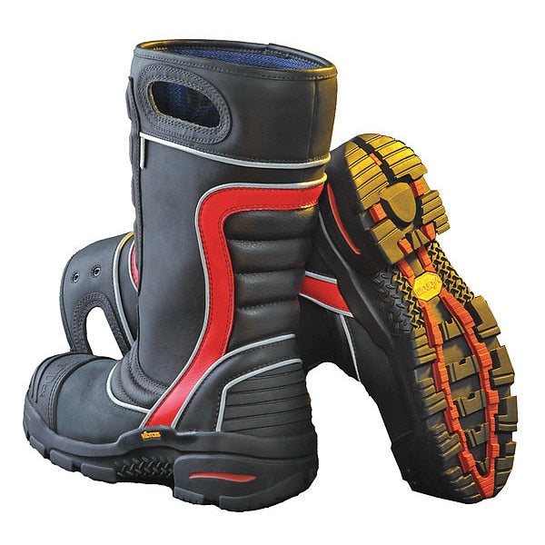 Firefighter Boot, Leather, 8-1/2, W, PR