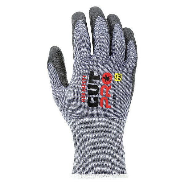 Cut Resistant Gloves, Black/Blue, S, PK12