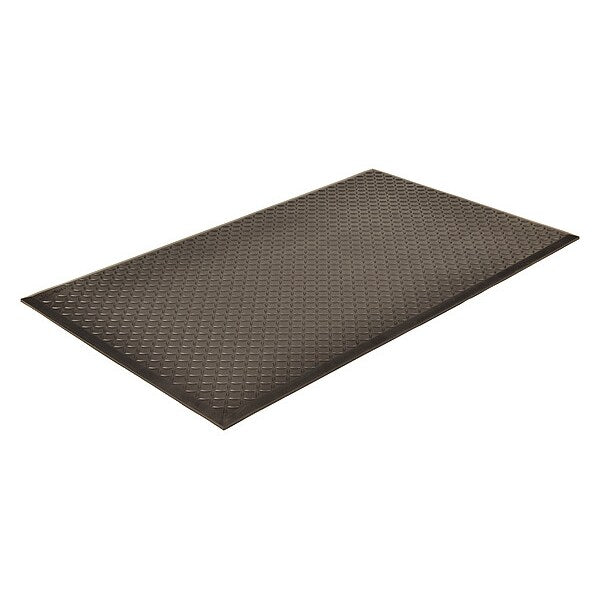Antifatigue Mat, Black, 3 ft L x 2 ft W, Diamond Surface Pattern, 5/8 in Thick