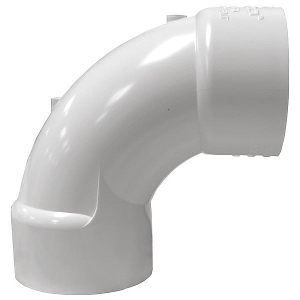 90 Sweep Elbow, 2 in, Schedule 40, White