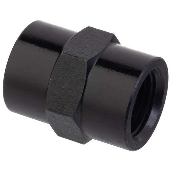 Coupling, Black Zinc-Plated Brass, 1/2 in