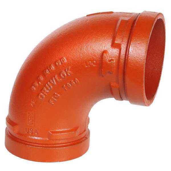 90 Elbow, Ductile Iron, 1 1/2 in, Grooved