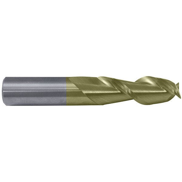 2-Flute Carbide Square Single-End High-Perf End Mill for Alum CTD CEM-AM2-ZN ZrN 1/2x1/2x1-1/4x3