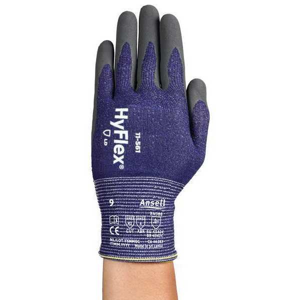 Hyflex Cut-Resistant Gloves, A3 Cut, Nitrile, Intercept Knit, Blue/Gray, Large (Size 9), 1 Pair