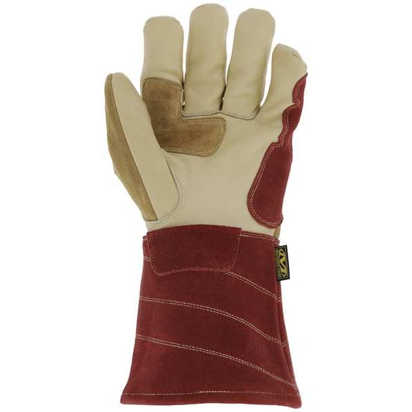 Welding Gloves, Tan/Red, 10, PR