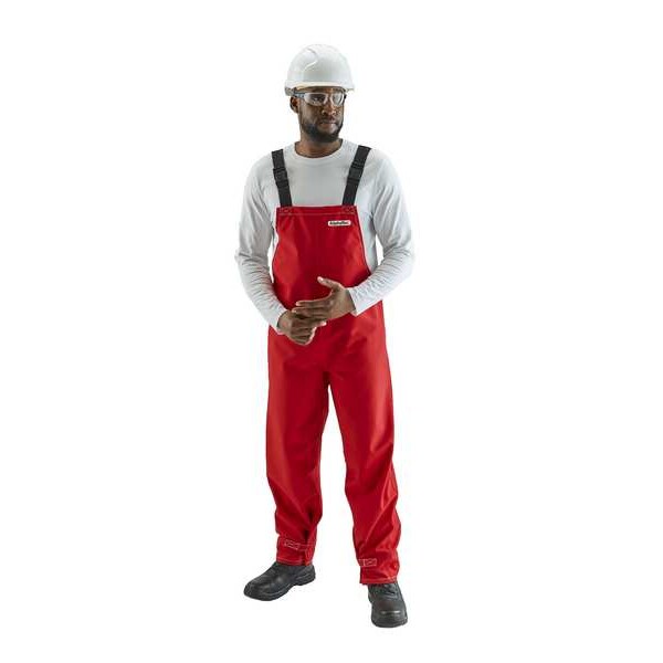 Bib Overall, Chemical Resistant, Red, 3XL