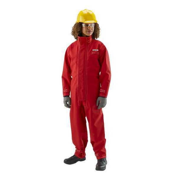 Coverall, 3XL, Red, Polyester