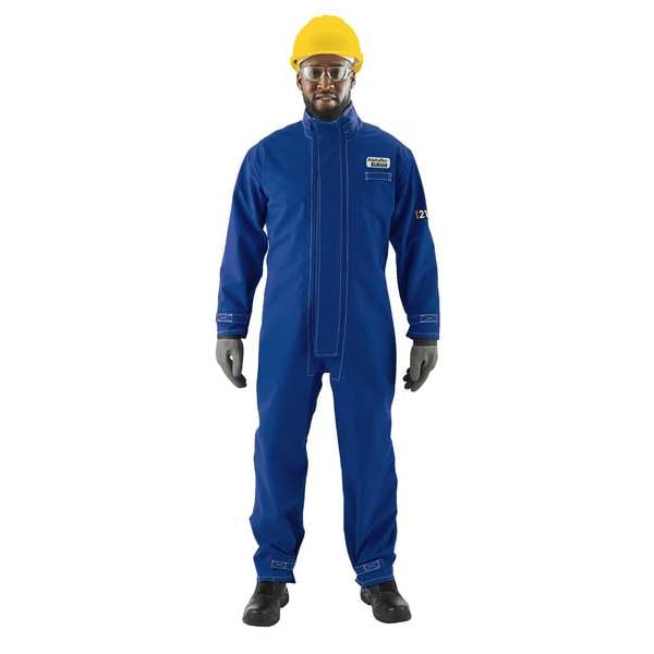 Coverall, Nomex, Blue, 4XL, Hook-and-Loop