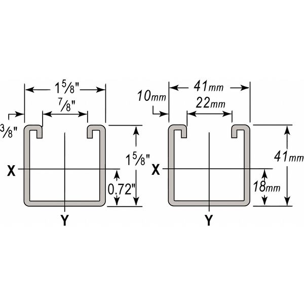 Green Strut, w/Holes, 1-5/8x1-5/8