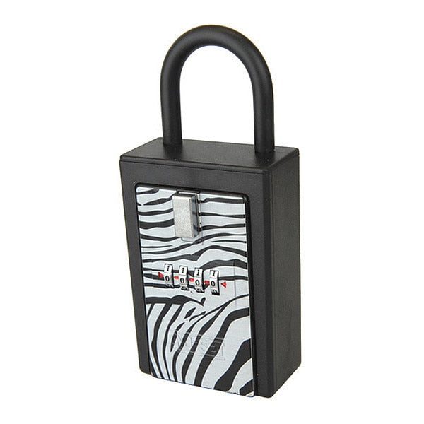 Key/Card Lock Box, 4-Number, Zebra Print