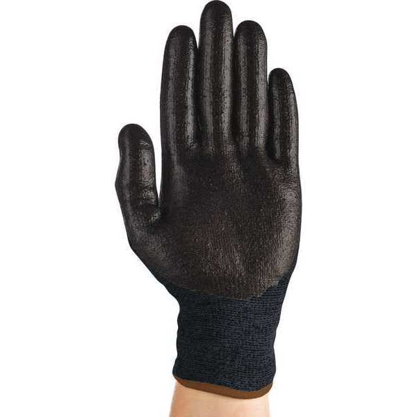 Hyflex Cut-Resistant Coated Gloves, A7 Cut Level, Palm Dipped, Foam Nitrile, Black, L, 1 Pair