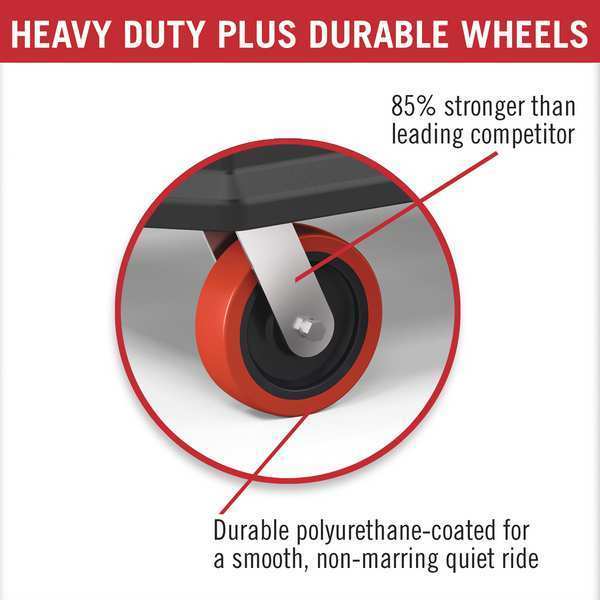 Plastic Heavy Duty Utility Cart, 2 Shelves, 500 lb