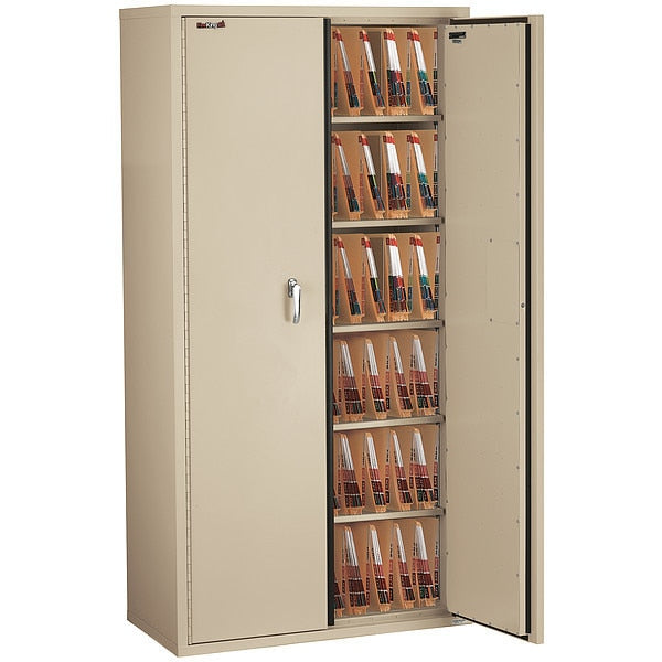 Fire Resistant, Double Door Storage Cabinet, End Tab Inserts, 72
