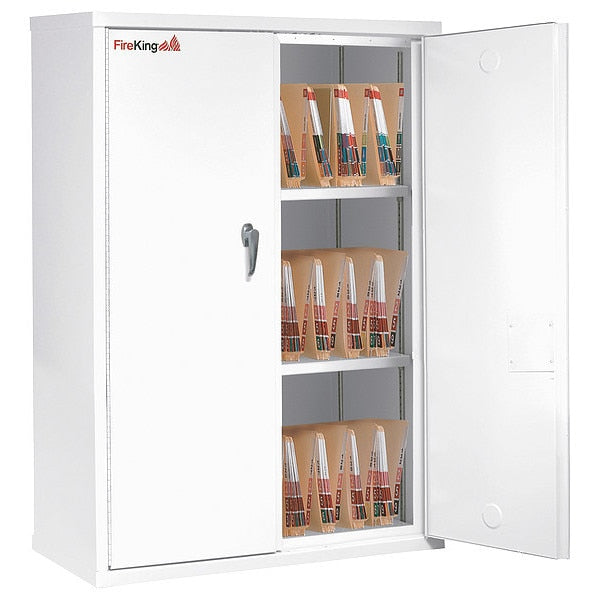 Fire Resistant, Double Door Storage Cabinet, End Tab Inserts, 44