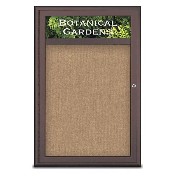 Corkboard, Single Door, Radius Frame, Header, 24x36
