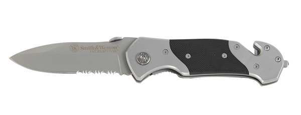 Folding Knife, Drop Point, 4.7 In, Serrated