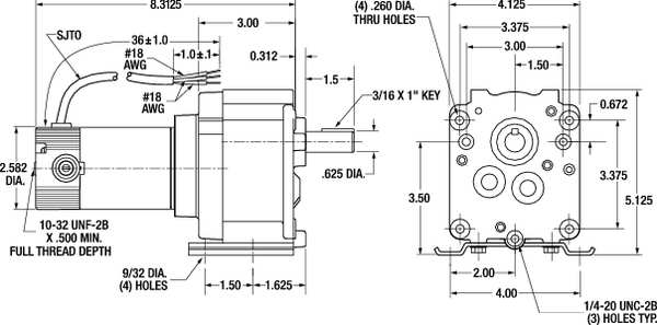 DC Gearmotor, 150.0 in-lb Max. Torque, 18 RPM Nameplate RPM, 90V DC Voltage