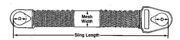 Sling, Wire Mesh, L6Ft, Dia 3In, VLL4800Lb