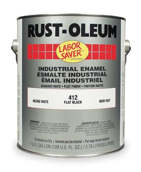 Interior/Exterior Paint, Flat, Oil Base, Black, 1 gal