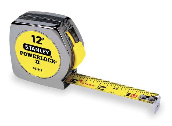 PowerLock 12 ft Tape Measure, 3/4 in Blade, True-Zero End Hook, Corrosion-Resistant, Cast-Metal Case