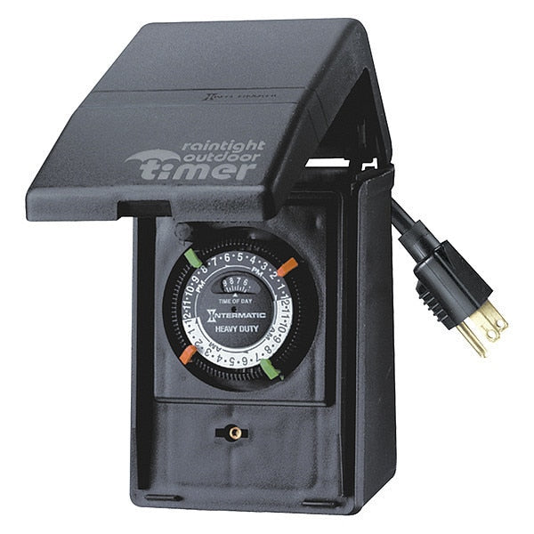 Outdr Mech Plug-In Timer w Built-In Encl