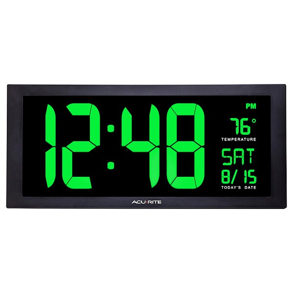 Jumbo Digit Calendar Clock W/ Indoor Temperature, 18