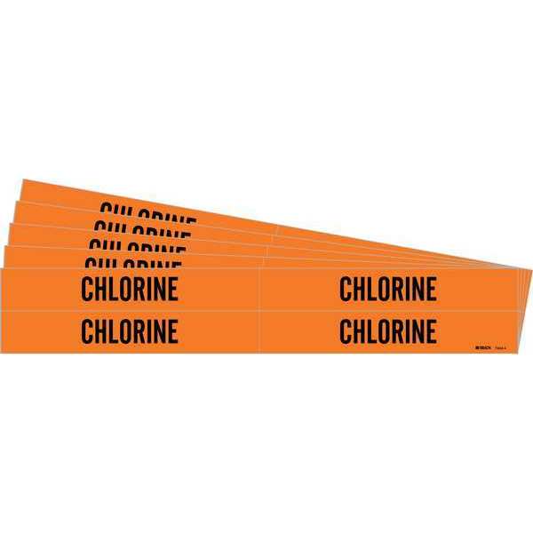 Pipe Marker, Adhesive, Black, Chlorine, PK5, 7343-4-PK