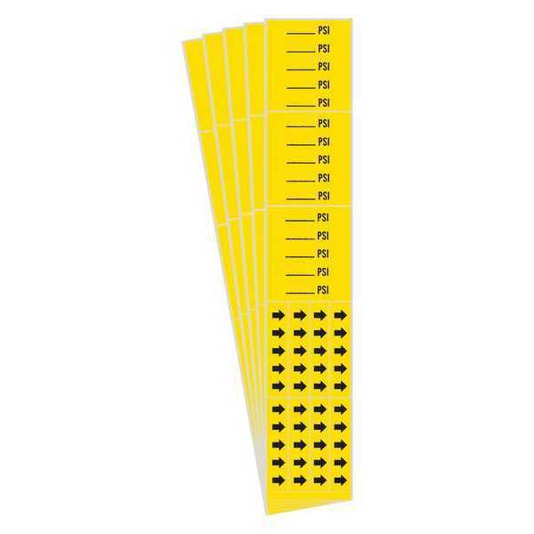 Pipe Marker, Adhesive, Black, PSI, PK5, 7310-3C-PK