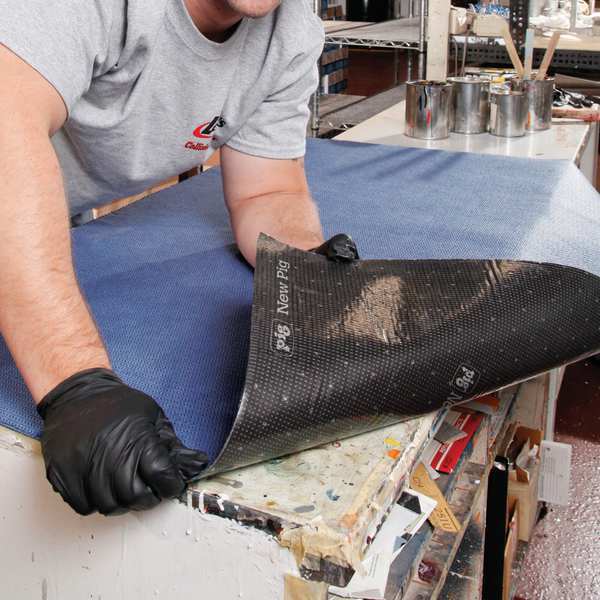 Paint Booth Mat, Paints, Solvents, Stains Absorbed, Blue, Polypropylene