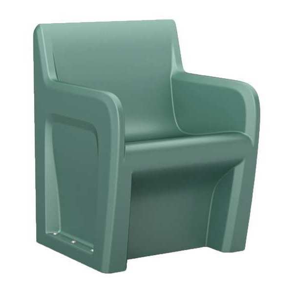 Arm Chair, Floor Mount, Aqua w/Door