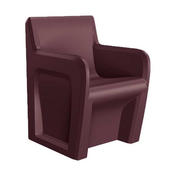 Arm Chair, Floor Mount, Burgundy, w/Door
