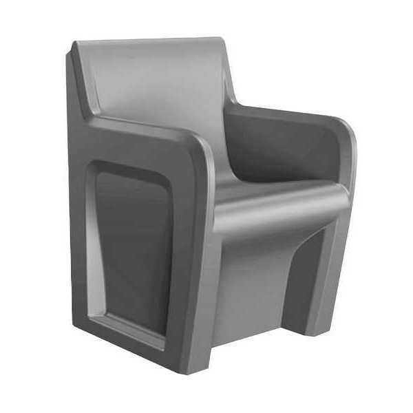 Arm Chair, Floor Mount, Gray, w/Door