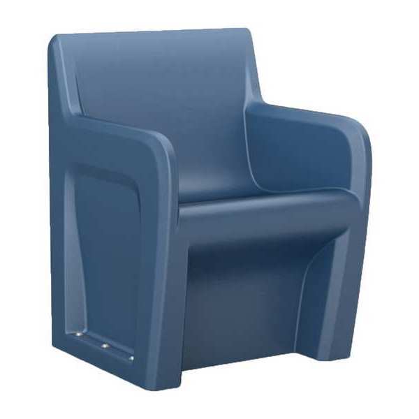 Arm Chair, Floor Mount, Blue, w/Door