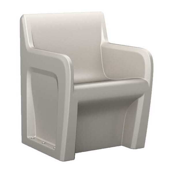 Arm Chair, Floor Mount, Stone Gray, w/Door