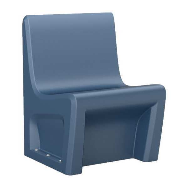 Armless Chair, Floor Mount, Blue, w/Door