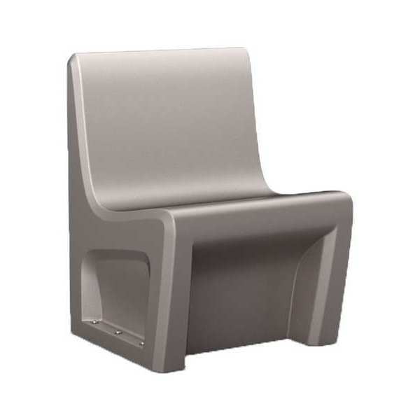 Armless Chair, Floor Mount, Stone Gray