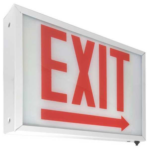 Exit Sign, LED, Red Letter Color, 2 Faces, ECHL2RWW