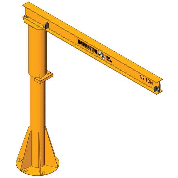 Light Duty Foundationless Jib Crane, 1,000 lb Capacity, Height Under Span: 8 ft
