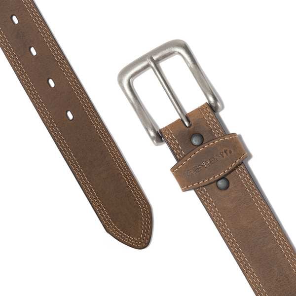 Triple Stitch Belt, Brown, 38