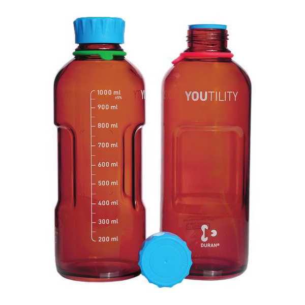Bottle, 253 mm H, Amber, 93 mm Dia, PK4