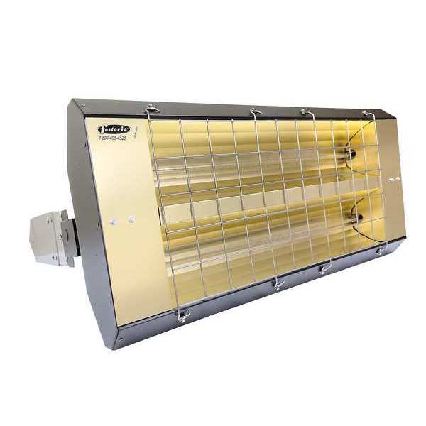 Infrared Quartz Electric Heater, Galvanized Steel, 480 V