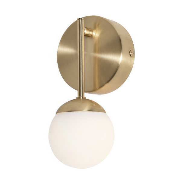 Pearl1LightLEDSconce, SatinBrass, 4in
