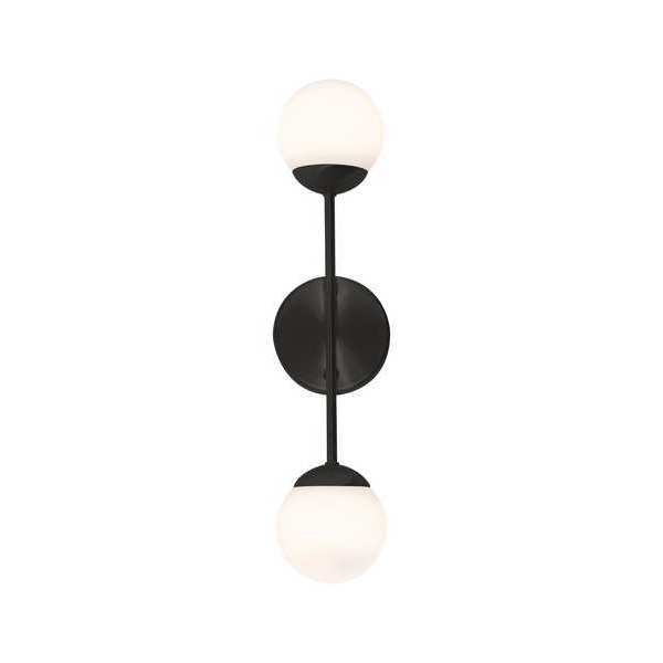 Pearl 2 Light LED Sconce, Black, 4in