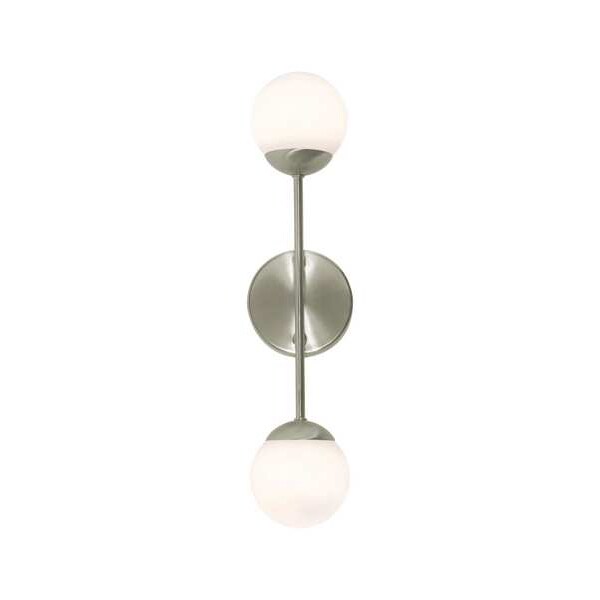 Pearl2LightLEDSconce, SatinNickel, 4in