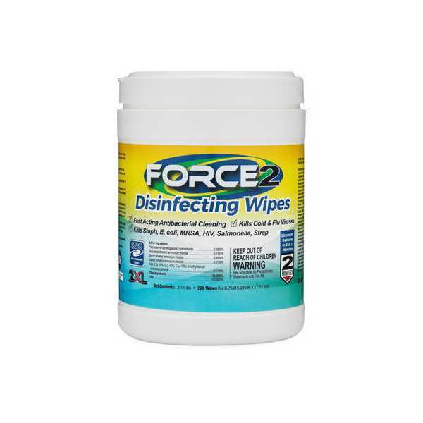Disinfecting Wipes, White, Canister, Disinfecting, 6 in L x 6 3/4 in W, Citrus